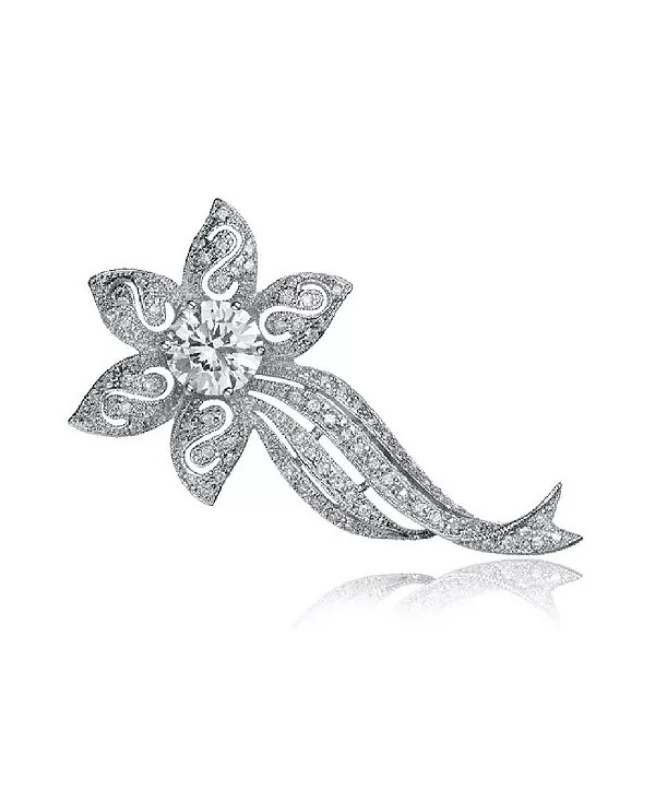 Стильная брошь-цветок из стерлингового серебра с белыми кубическими цирконами Genevive, clear
Стильная брошь-цветок из стерлингового серебра с белыми кубическими цирконами Genevive, clear