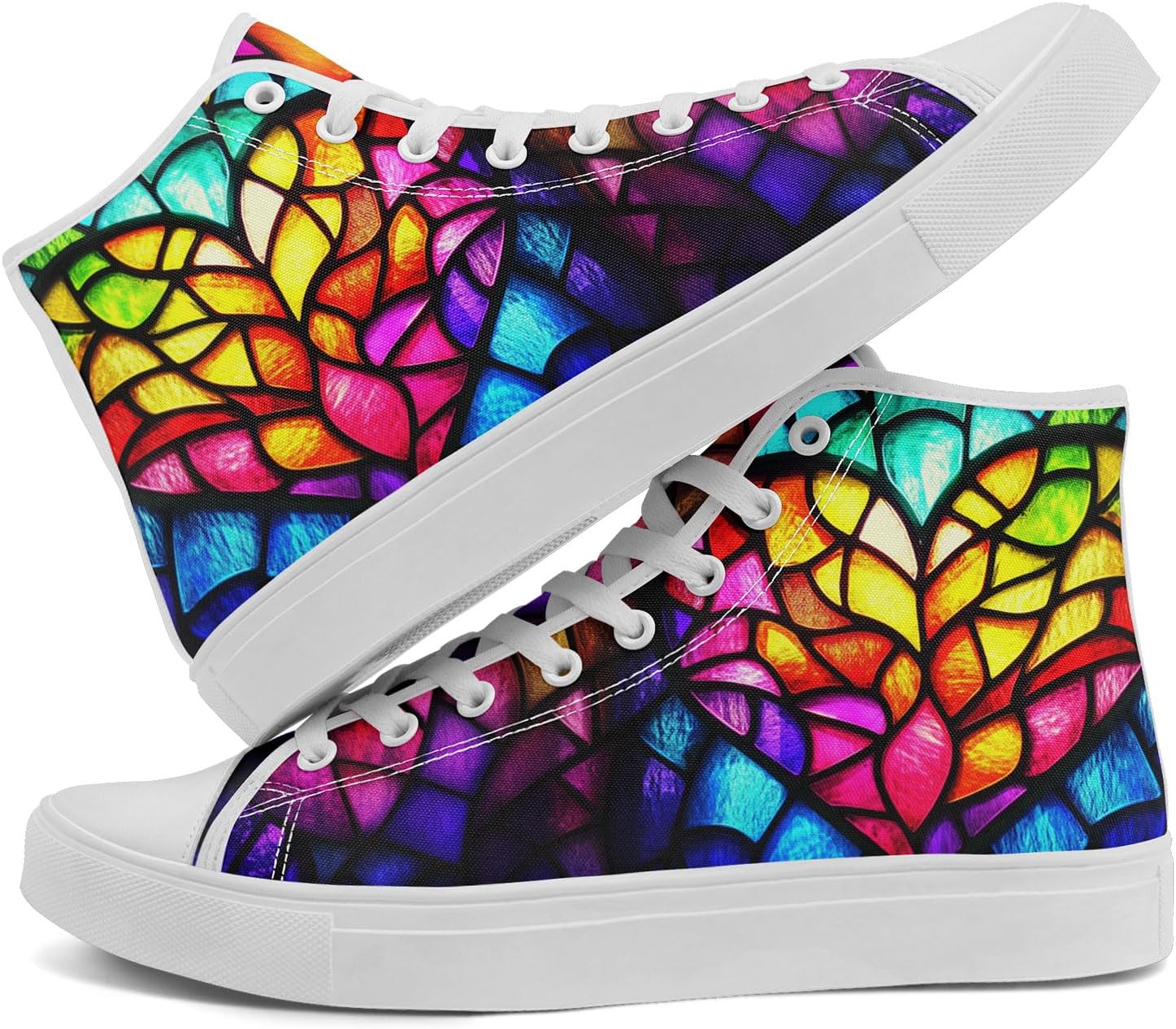 Высокие кеды на шнуровке AWSOLE с принтом из витражного стекла для женщин и мужчин, разноцветные легкие модные повседневные обувные для прогулок
Высокие кеды на шнуровке AWSOLE с принтом из витражного стекла для женщин и мужчин, разноцветные легкие модные повседневные обувные для прогулок