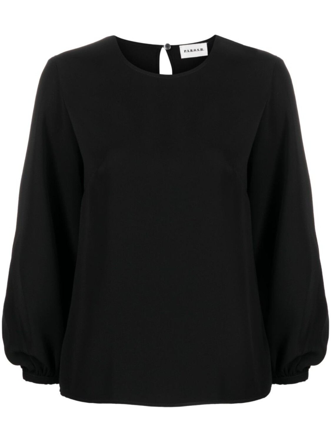 P.A.R.O.S.H. топ с длинными рукавами и круглым вырезом, черный 
P.A.R.O.S.H. топ с длинными рукавами и круглым вырезом, черный