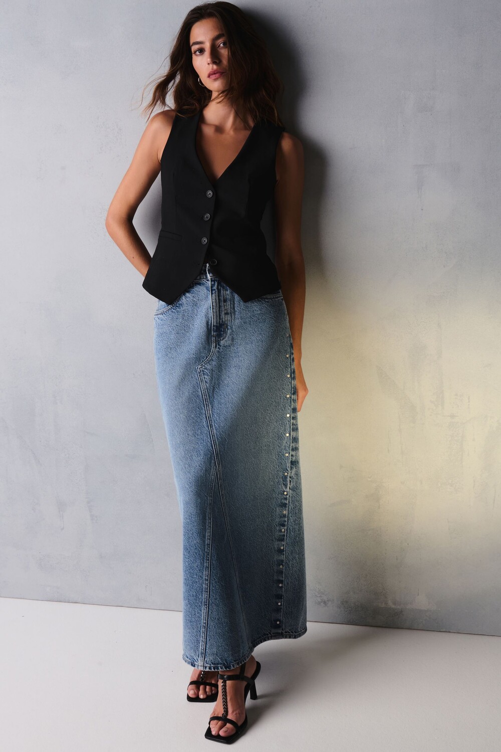 Юбка макси из денима 100% хлопка Next, синий
Юбка макси из денима 100% хлопка Next, синий