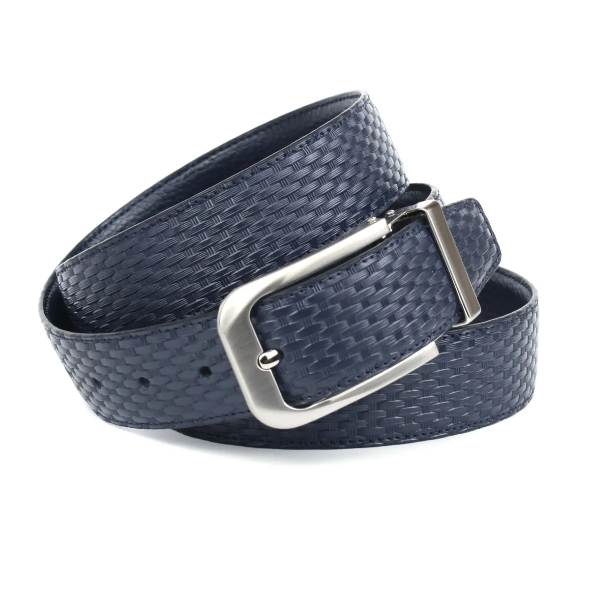 Темно-синий кожаный ремень Anthoni Crown, двусторонний ремень с тиснением оленя/плетеным узором, синий
Темно-синий кожаный ремень Anthoni Crown, двусторонний ремень с тиснением оленя/плетеным узором, синий