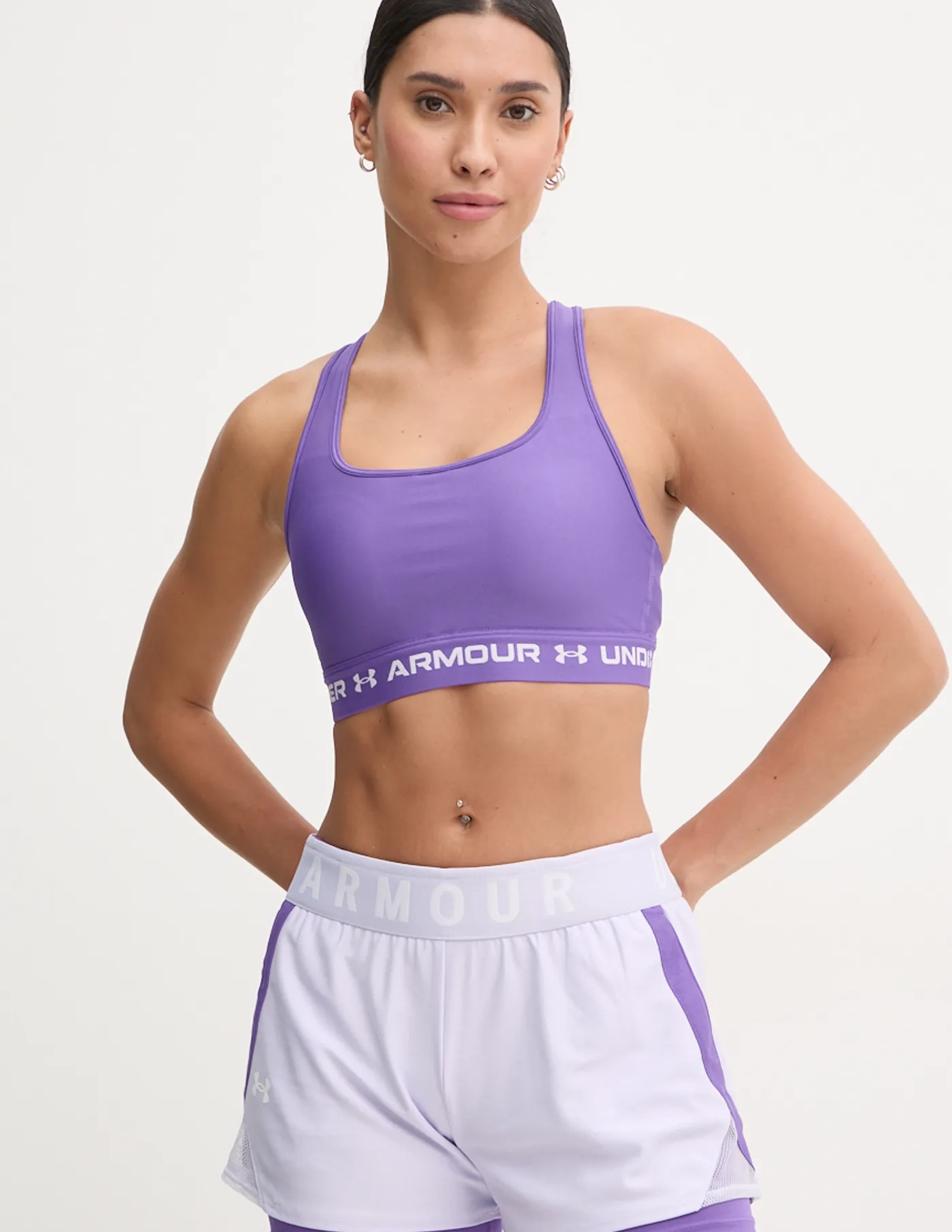 Спортивный бюстгальтер с перекрестной спинкой Under Armour, фиолетовый
Спортивный бюстгальтер с перекрестной спинкой Under Armour, фиолетовый