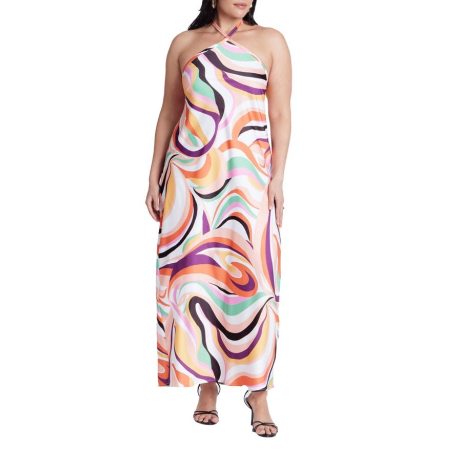 Женское длинное платье большого размера с завязками на шее и принтом ELOQUII, Sabrina swirl multi
Женское длинное платье большого размера с завязками на шее и принтом ELOQUII, Sabrina swirl multi