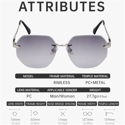 Женские солнцезащитные очки без оправы 2027 года, очки для активного отдыха, винтажные модные очки для женщин, очки с защитой от УФ-излучения UV400 MTZJH, C4
Женские солнцезащитные очки без оправы 2027 года, очки для активного отдыха, винтажные модные очки для женщин, очки с защитой от УФ-излучения UV400 MTZJH, C4