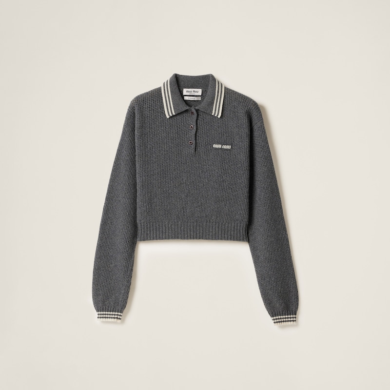Рубашка поло из шерсти и кашемира Miu Miu, серый
Рубашка поло из шерсти и кашемира Miu Miu, серый