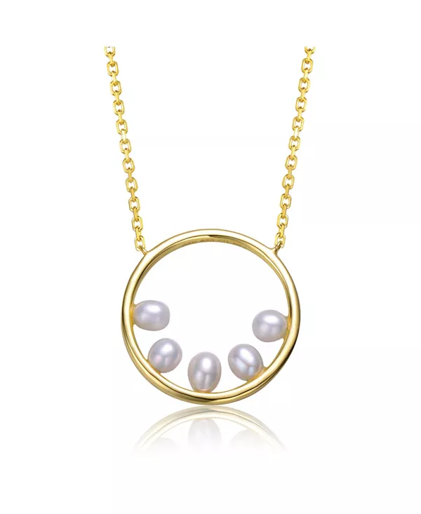Многослойное ожерелье из стерлингового серебра 14 карат с позолотой из белого пресноводного жемчуга с ореолом вечности и подвеской в виде круга Genevive, gold
Многослойное ожерелье из стерлингового серебра 14 карат с позолотой из белого пресноводного жемчуга с ореолом вечности и подвеской в виде круга Genevive, gold