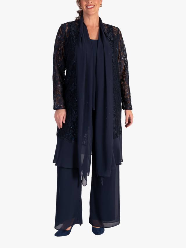 Пальто с отделкой из шифона и кружевной пайеткой chesca, Dark Navy
Пальто с отделкой из шифона и кружевной пайеткой chesca, Dark Navy