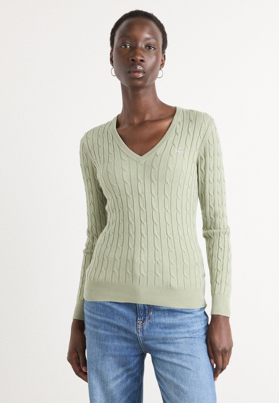 Джемпер GANT CABLE V NECK, Faded Sage/Green
Джемпер GANT CABLE V NECK, Faded Sage/Green