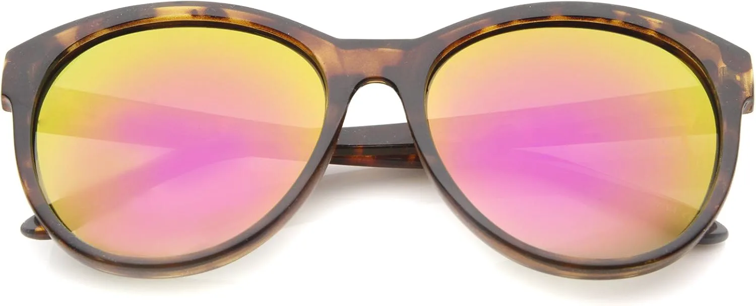 Женские солнцезащитные очки zeroUV в роговой оправе с цветными зеркальными линзами, увеличенного размера «кошачий глаз», диаметр линз 58 мм, Tortoise / Magenta Mirror
Женские солнцезащитные очки zeroUV в роговой оправе с цветными зеркальными линзами, увеличенного размера «кошачий глаз», диаметр линз 58 мм, Tortoise / Magenta Mirror