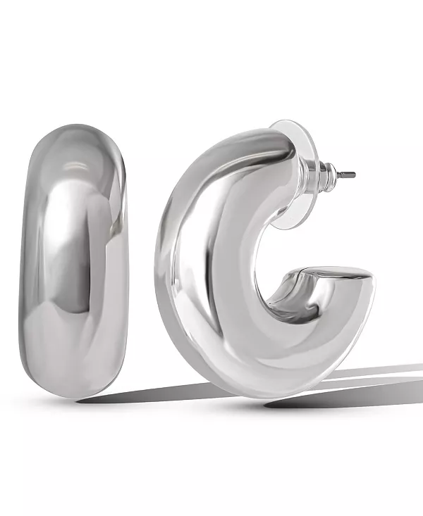 Массивные серебряные серьги-кольца Jessica Simpson, silver
Массивные серебряные серьги-кольца Jessica Simpson, silver