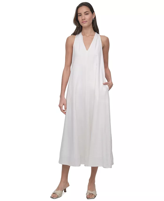 Женское платье-майка с V-образным вырезом и расклешенным силуэтом DKNY Jeans, белый
Женское платье-майка с V-образным вырезом и расклешенным силуэтом DKNY Jeans, белый