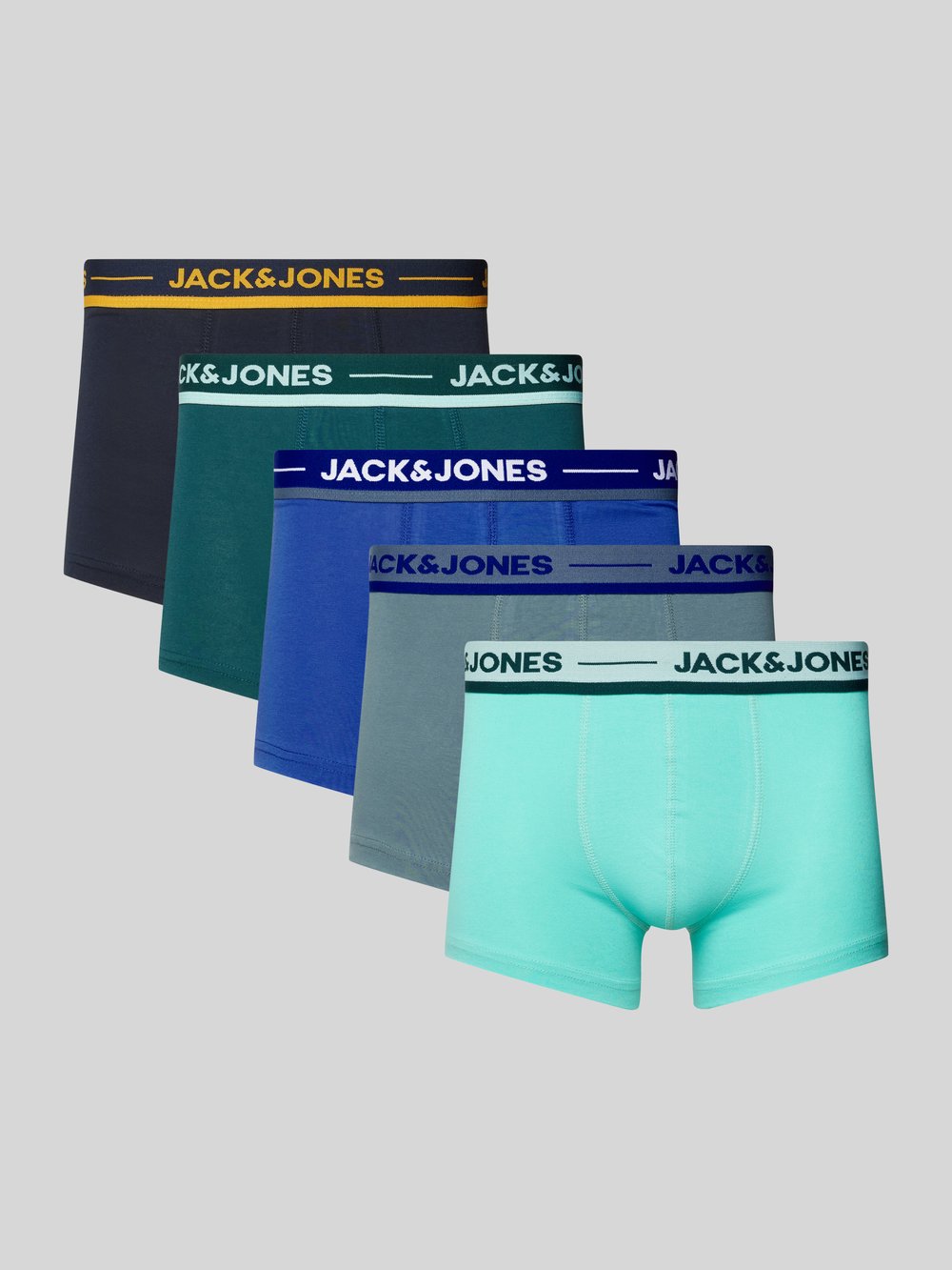 Трусы-боксеры с эластичным поясом и этикеткой в упаковке 5 шт Jack & Jones, бирюзовый
Трусы-боксеры с эластичным поясом и этикеткой в упаковке 5 шт Jack & Jones, бирюзовый
