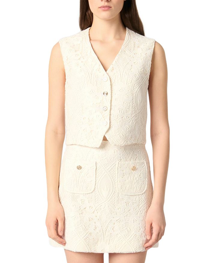 Кружевной жилет Maje, слоновая кость/кремовый
Кружевной жилет Maje, слоновая кость/кремовый