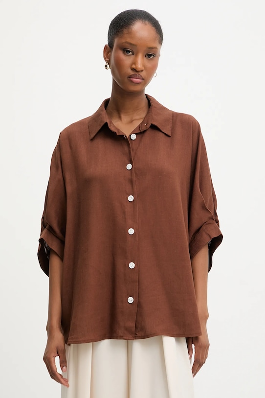 Рубашка с льном Answear.Lab, коричневый
Рубашка с льном Answear.Lab, коричневый