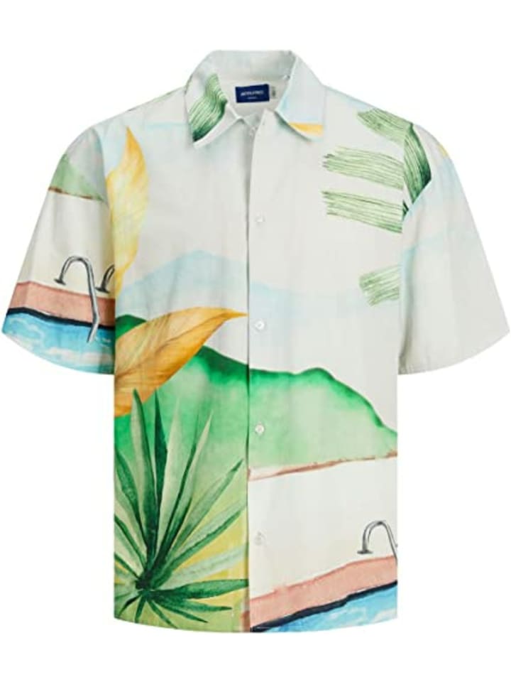 Повседневная рубашка с короткими рукавами для мужчин синего цвета. Jack & Jones
Повседневная рубашка с короткими рукавами для мужчин синего цвета. Jack & Jones