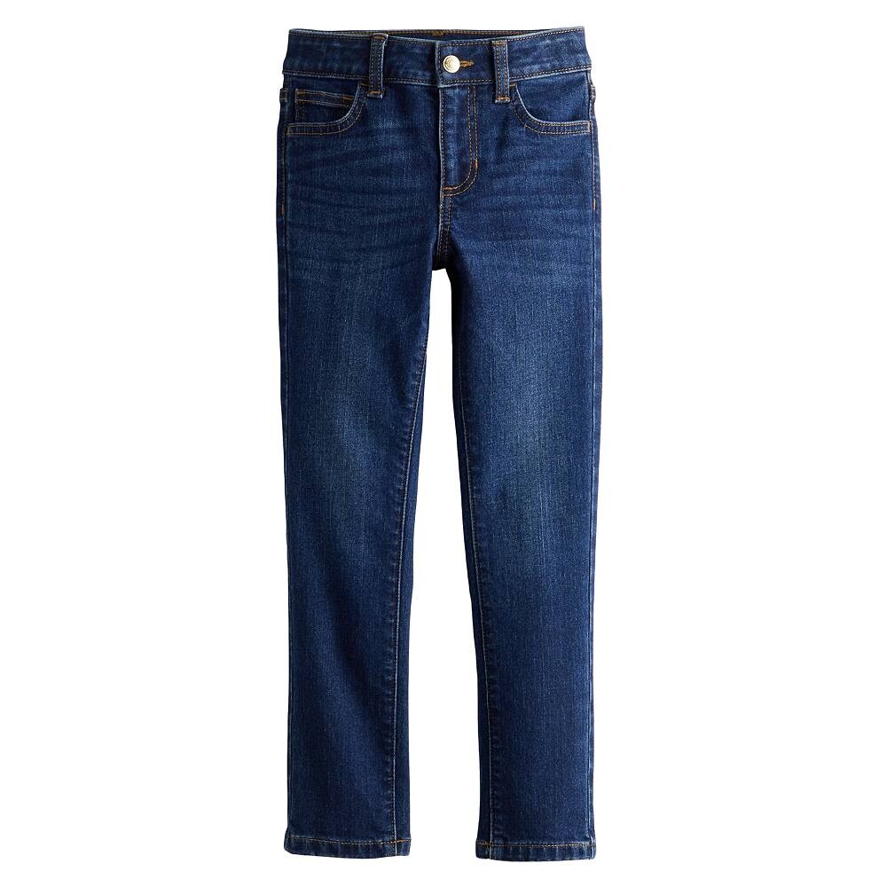 Джинсы скинни Jumping Beans со средней посадкой для девочек 4–12 лет, цвет Dark Wash 
Джинсы скинни Jumping Beans со средней посадкой для девочек 4–12 лет, цвет Dark Wash