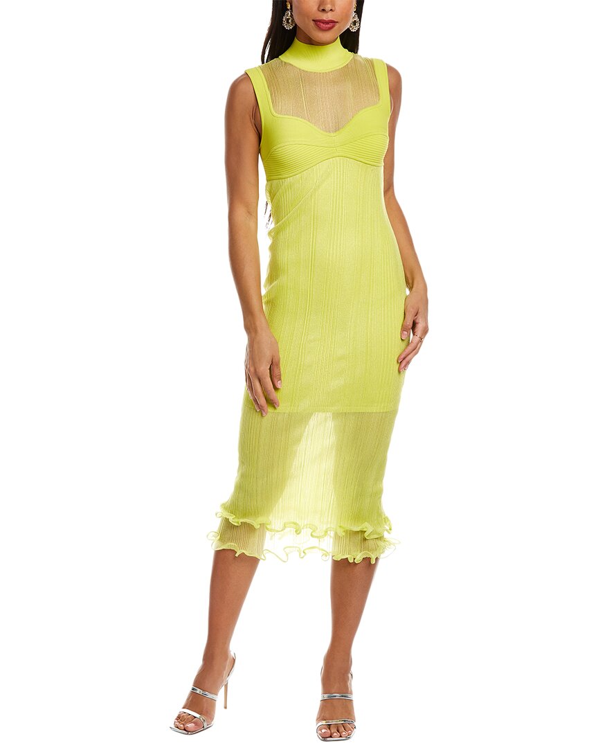 Прозрачное многослойное платье миди Hervé Léger, желтый
Прозрачное многослойное платье миди Hervé Léger, желтый