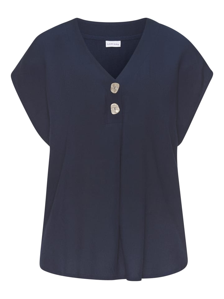 Блузка без застежки темно-синего цвета LASCANA
Блузка без застежки темно-синего цвета LASCANA