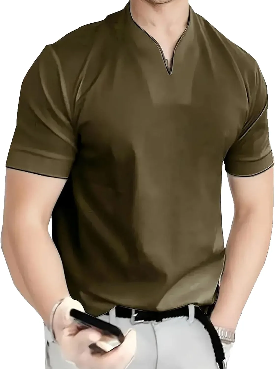 Мужская футболка V-образным вырезом Stretch Muscle Aosufei
Мужская футболка V-образным вырезом Stretch Muscle Aosufei