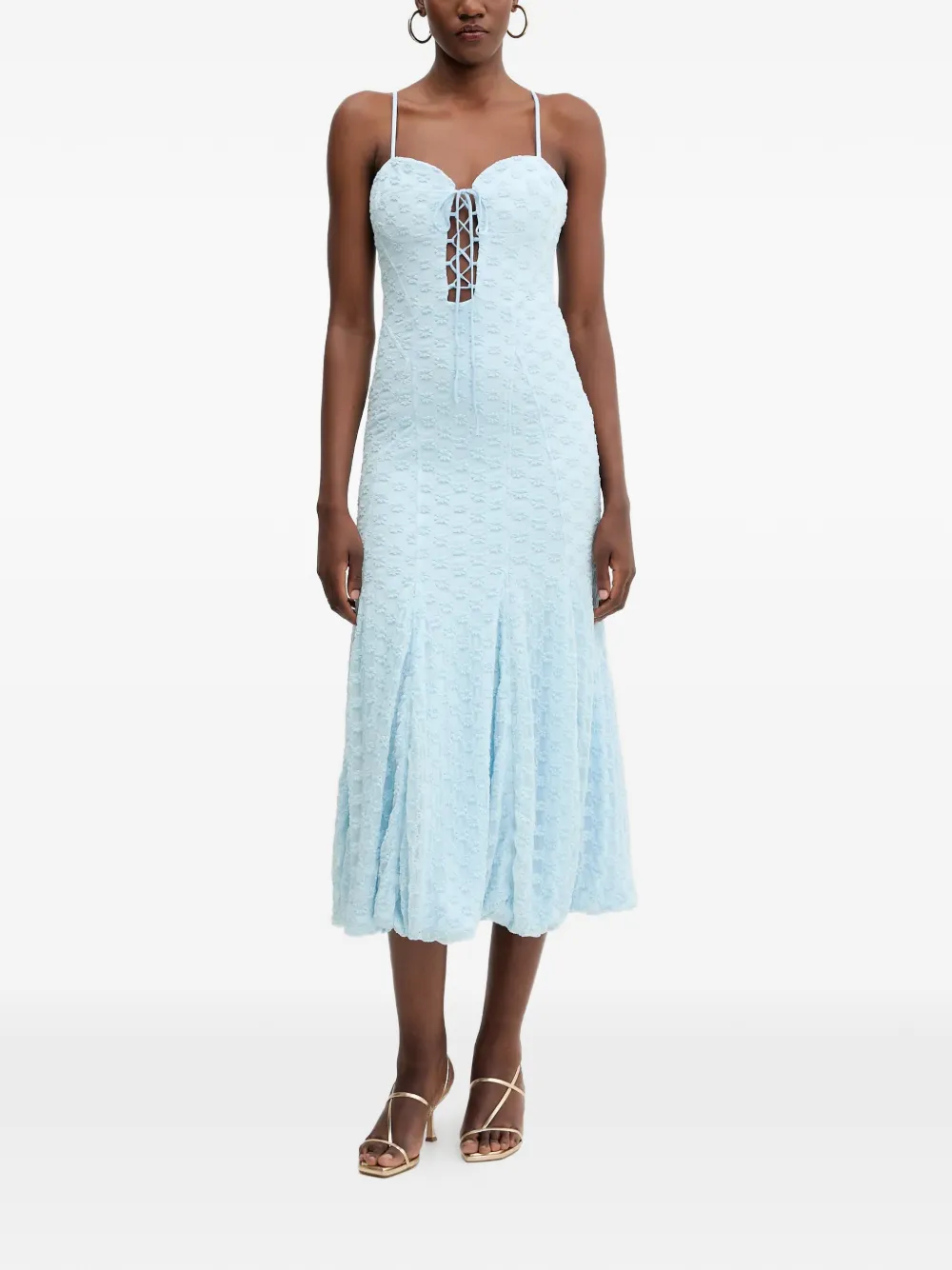 Средней длины платье с цветочным узором и шнуровкой Bardot, синий
Средней длины платье с цветочным узором и шнуровкой Bardot, синий