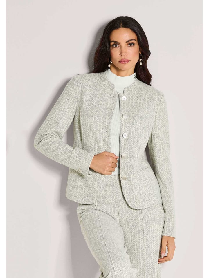 MADELEINE Элегантный деловой пиджак со стоячим воротником, серо-бежевого цвета
MADELEINE Элегантный деловой пиджак со стоячим воротником, серо-бежевого цвета