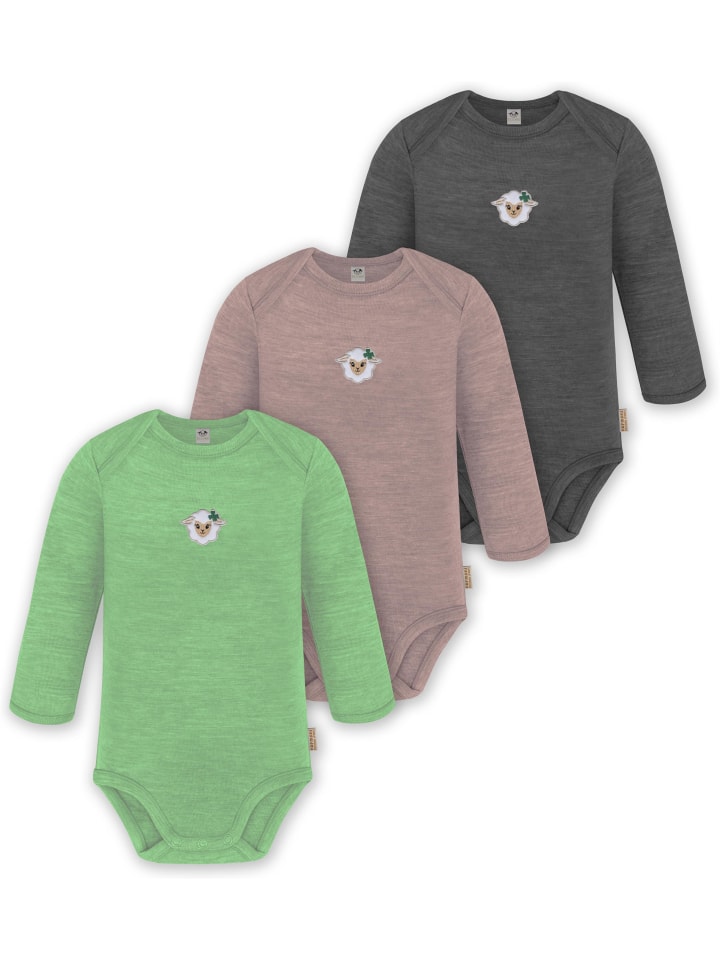 Normani Outdoor Sports Комплект из 3 детских боди с длинными рукавами из мериносовой шерсти, цвет антрацит/розовый/зеленый, Окленд
Normani Outdoor Sports Комплект из 3 детских боди с длинными рукавами из мериносовой шерсти, цвет антрацит/розовый/зеленый, Окленд