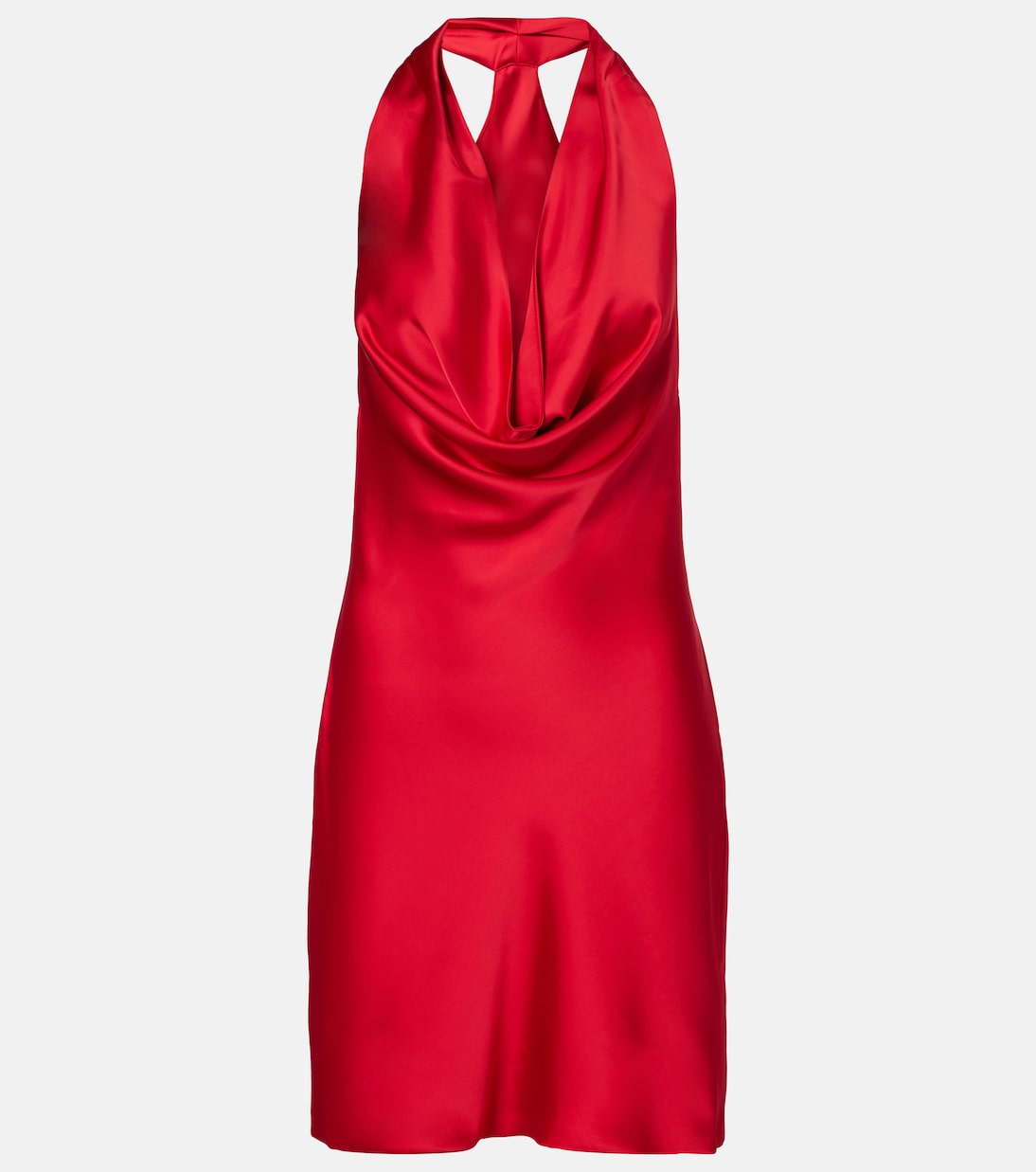 Сатиновое мини-платье Norma Kamali, Tiger Red 
Сатиновое мини-платье Norma Kamali, Tiger Red