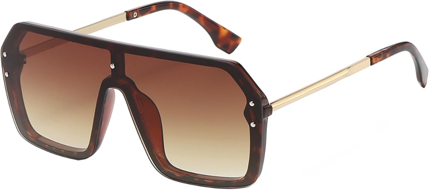 Солнцезащитные очки OWL увеличенного размера для женщин и мужчин | Линзы UV400 | Модные, стильные, цельные, с плоскими зеркальными линзами, без оправы, металлические дужки | Очки-маска, Brown Tortoise
Солнцезащитные очки OWL увеличенного размера для женщин и мужчин | Линзы UV400 | Модные, стильные, цельные, с плоскими зеркальными линзами, без оправы, металлические дужки | Очки-маска, Brown Tortoise