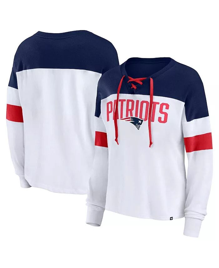 Женский белый, темно-синий топ New England Patriots Plus Size Even Match со шнуровкой и длинными рукавами и V-образным вырезом Fanatics
Женский белый, темно-синий топ New England Patriots Plus Size Even Match со шнуровкой и длинными рукавами и V-образным вырезом Fanatics