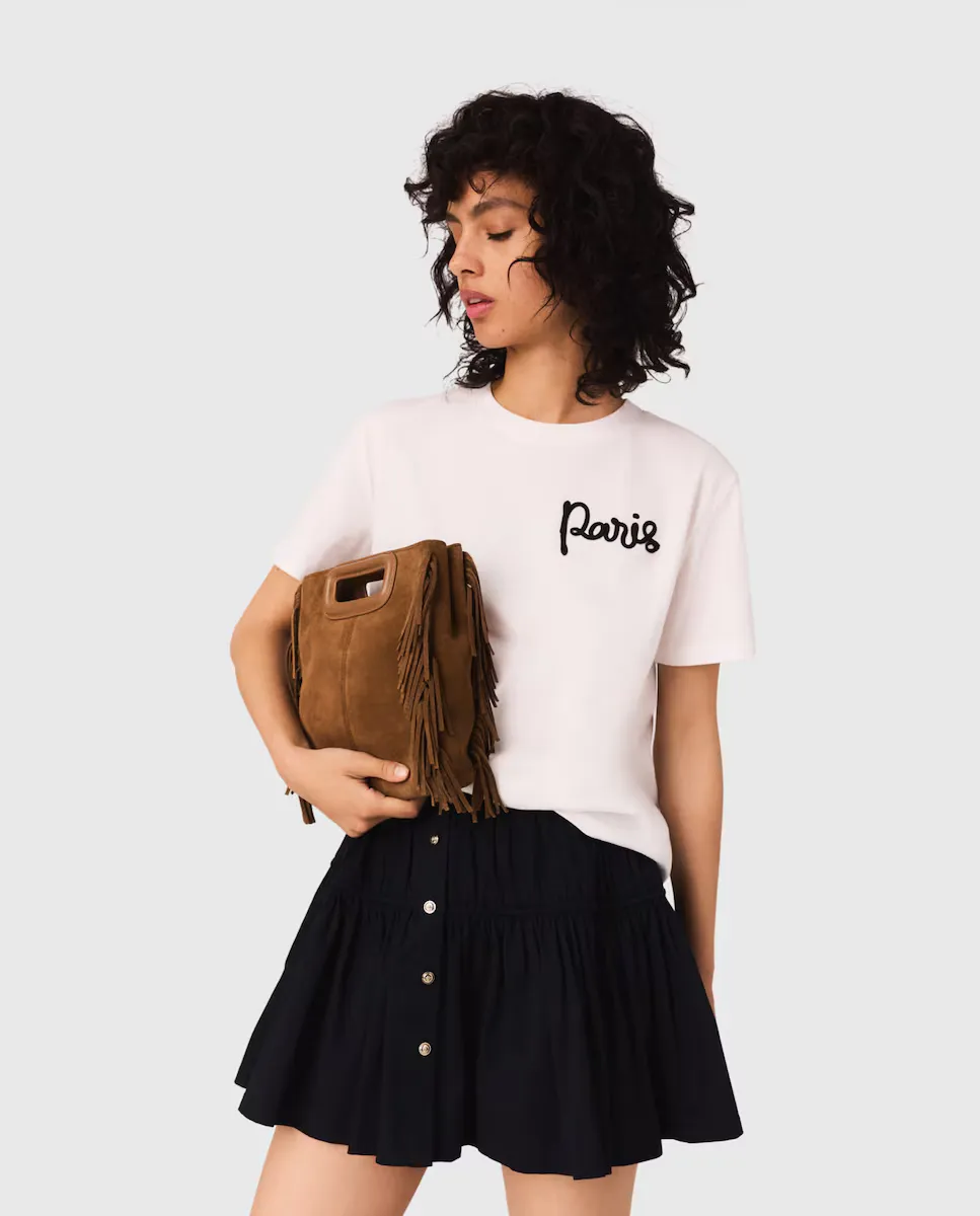 Женская футболка с вышитым логотипом Paris Maje, белый
Женская футболка с вышитым логотипом Paris Maje, белый