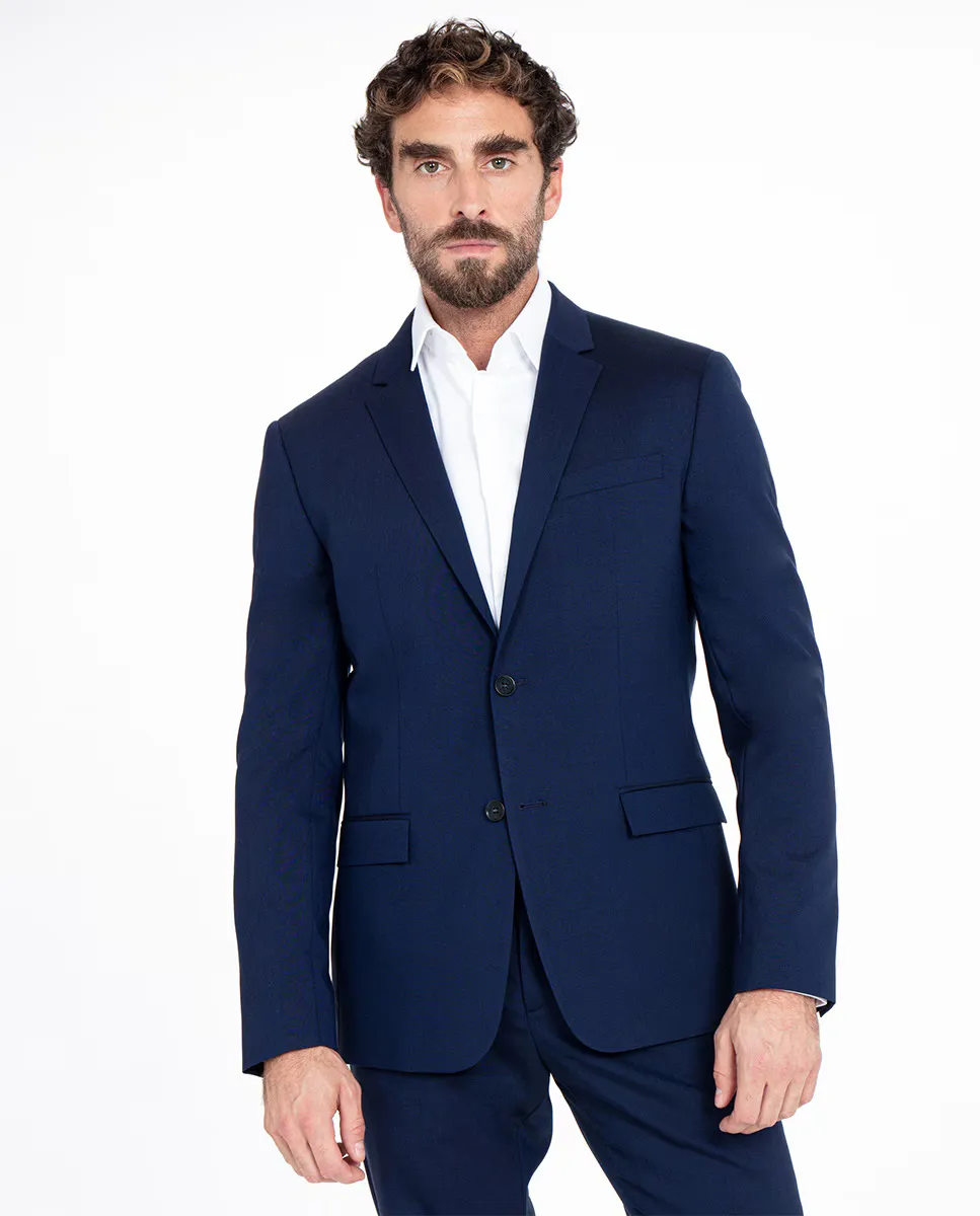 Синий однотонный мужской пиджак узкого кроя Calvin Klein, синий
Синий однотонный мужской пиджак узкого кроя Calvin Klein, синий