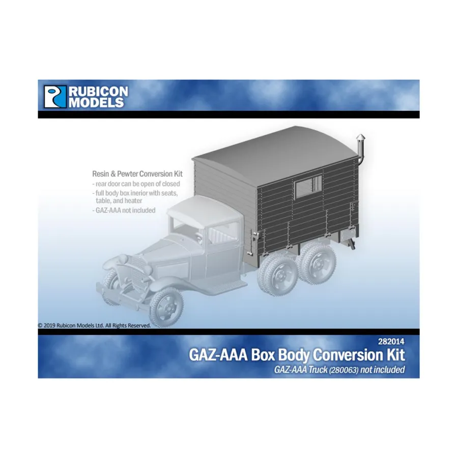 Комплект модернизации кузова-фургона ГАЗ-ААА, World War II - Soviet (28mm) 
Комплект модернизации кузова-фургона ГАЗ-ААА, World War II - Soviet (28mm)