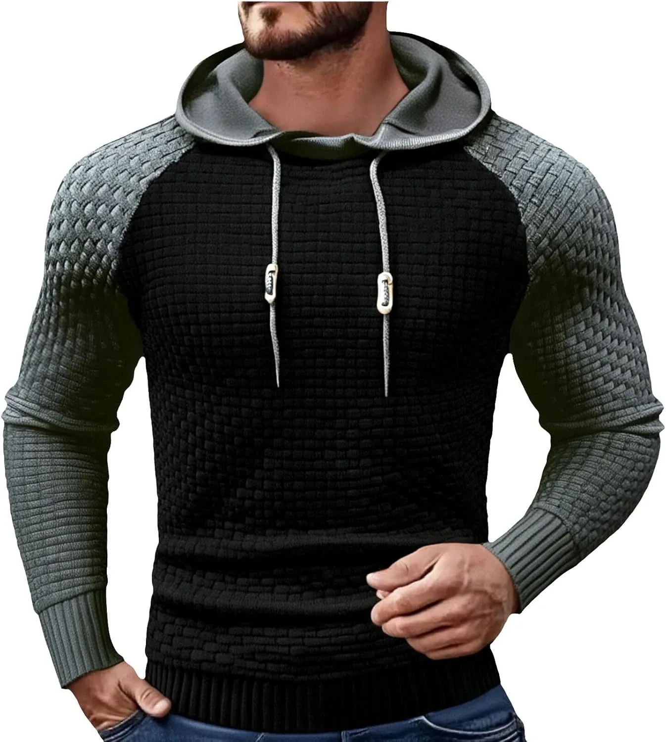 Мужская толстовка с капюшоном waffle knit, plus size
Мужская толстовка с капюшоном waffle knit, plus size