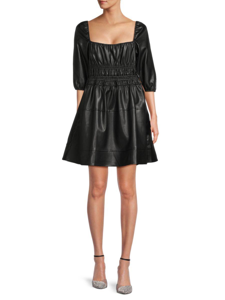 Мини-платье из искусственной кожи в крестьянском стиле Proenza Schouler, черный
Мини-платье из искусственной кожи в крестьянском стиле Proenza Schouler, черный