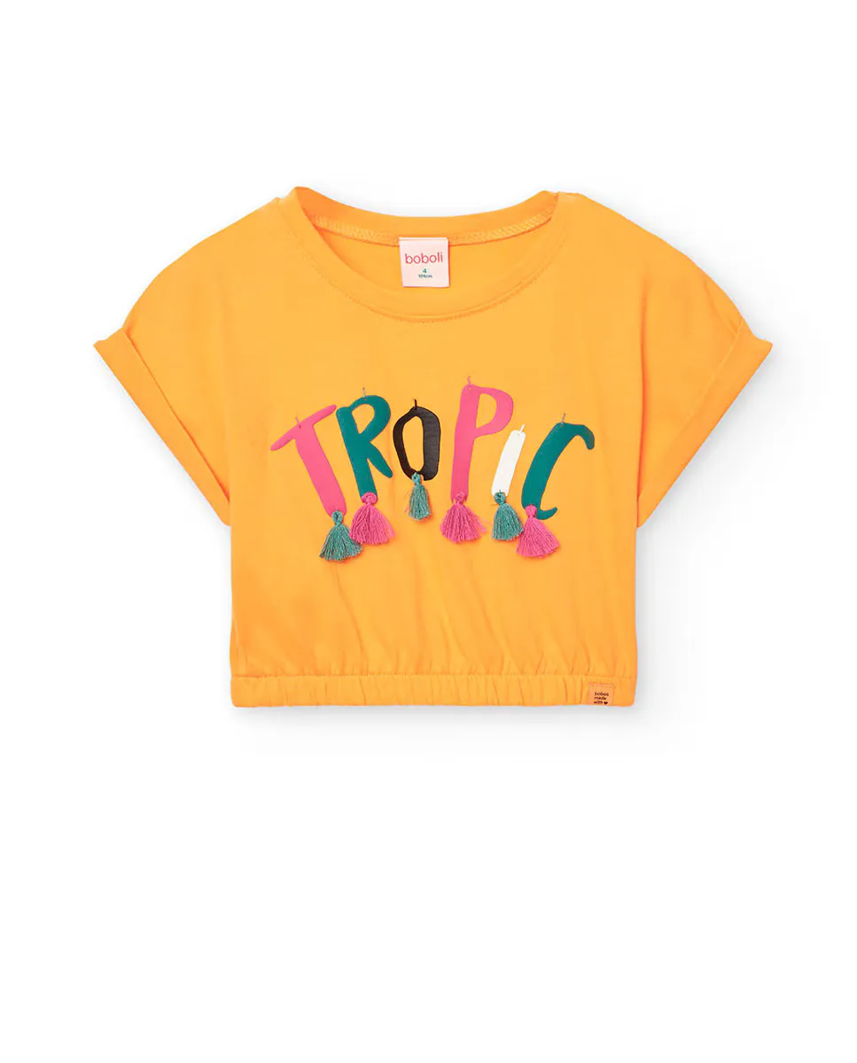 Футболка для девочек с короткими рукавами и эластичным подолом Boboli, цвет Mostaza
Футболка для девочек с короткими рукавами и эластичным подолом Boboli, цвет Mostaza