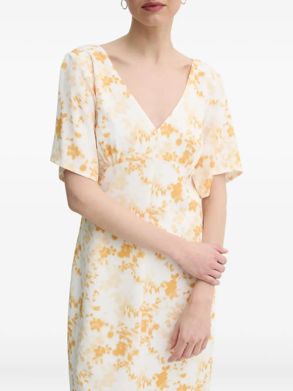 Платье мини с V-образным вырезом и цветочным принтом Day Birger Et Mikkelsen, белый 
Платье мини с V-образным вырезом и цветочным принтом Day Birger Et Mikkelsen, белый