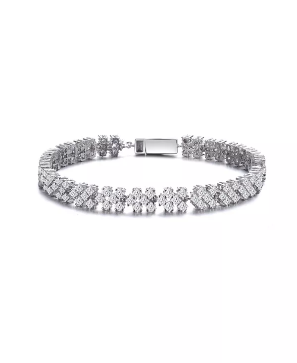 Классический теннисный браслет с тремя рядами кубических цирконий, покрытый белым золотом Rachel Glauber, silver
Классический теннисный браслет с тремя рядами кубических цирконий, покрытый белым золотом Rachel Glauber, silver