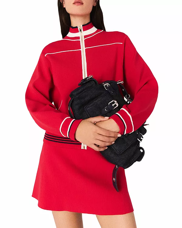 Кардиган на молнии спереди Maje, красный
Кардиган на молнии спереди Maje, красный