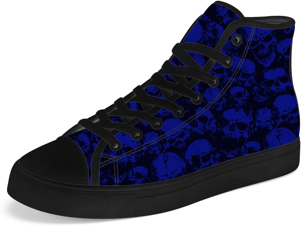 Мужские и женские высокие кеды с черепом на шнуровке, готические высокие кеды, повседневная обувь Chebing, синий
Мужские и женские высокие кеды с черепом на шнуровке, готические высокие кеды, повседневная обувь Chebing, синий