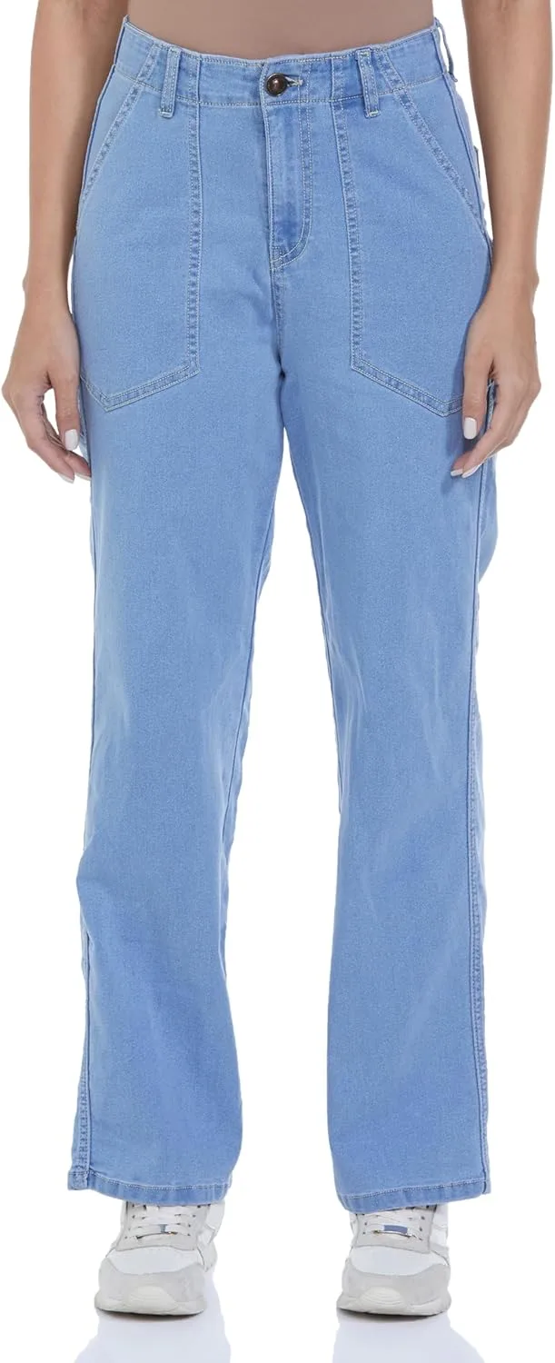 Женские джинсы прямого кроя с высокой посадкой и энзимной мойкой INKD
Женские джинсы прямого кроя с высокой посадкой и энзимной мойкой INKD