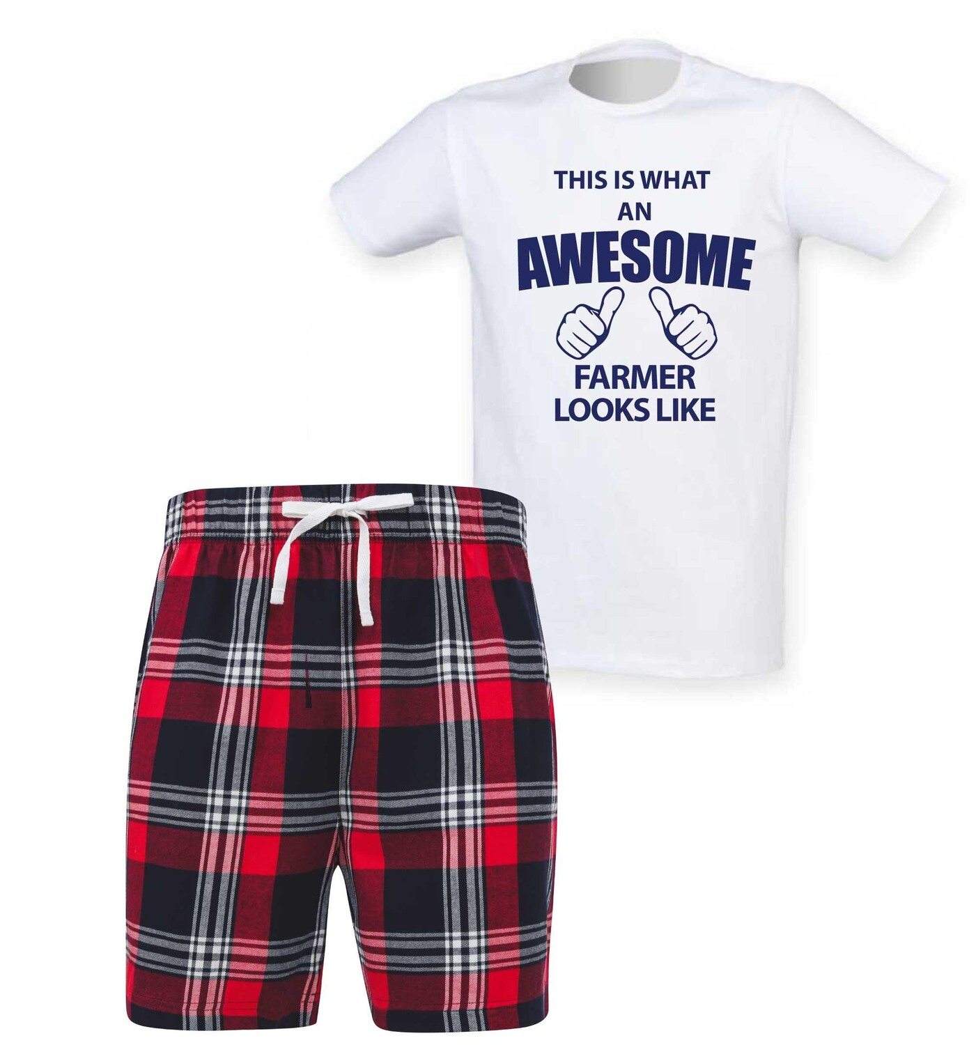 Вот как выглядит потрясающий фермер Пижамный комплект в клетку тартан 60 SECOND MAKEOVER, красный