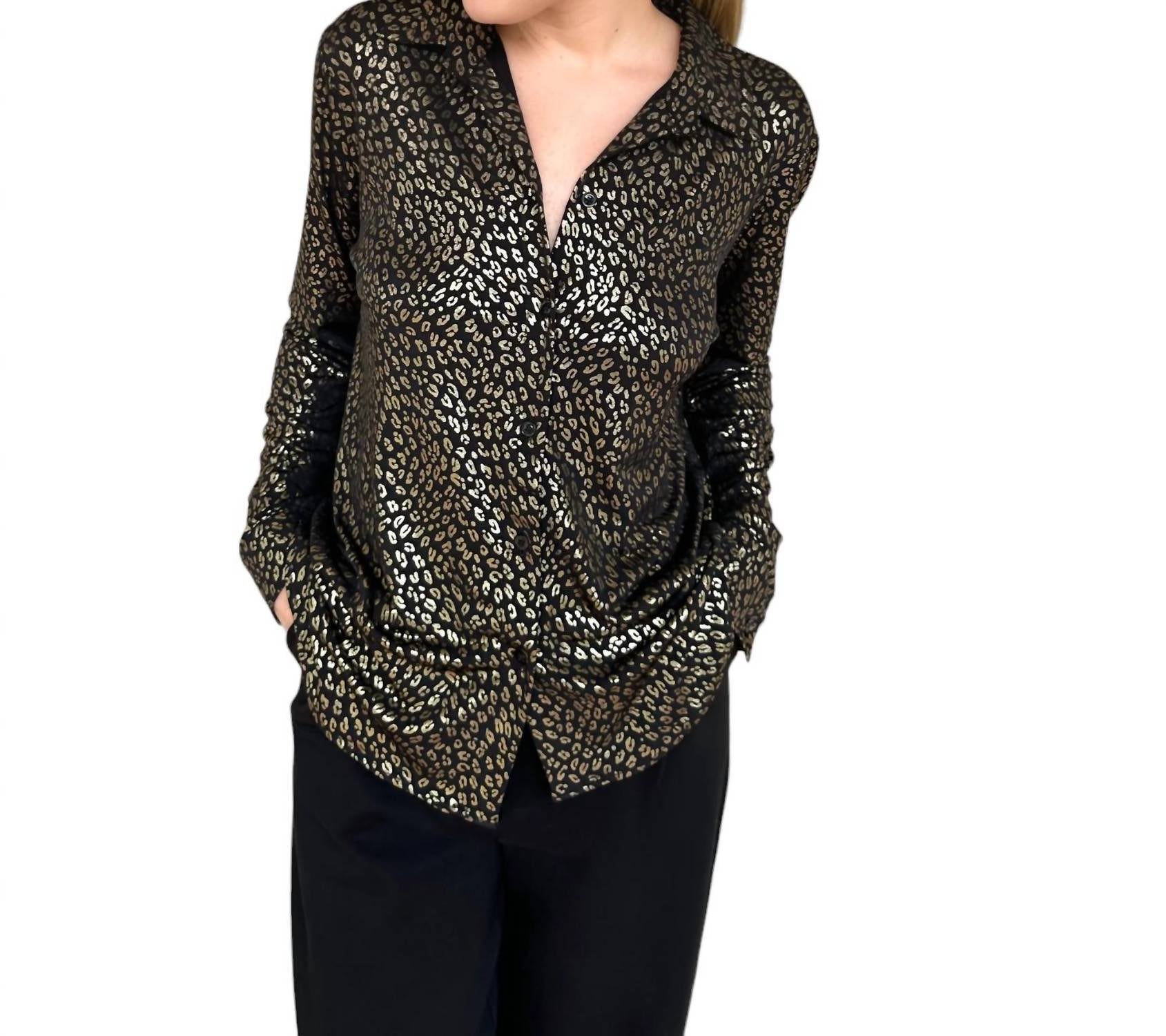 Рубашка Gold Digger Lurex черного цвета Elliott Lauren
Рубашка Gold Digger Lurex черного цвета Elliott Lauren