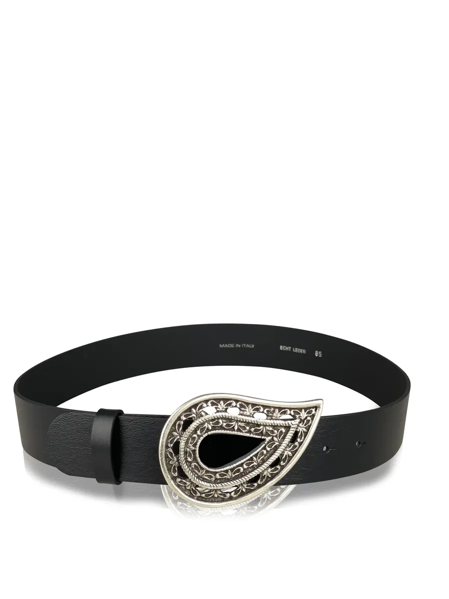 COLLEZIONE ALESSANDRO кожаный ремень "Laurine", с каплевидной застежкой, черный
COLLEZIONE ALESSANDRO кожаный ремень "Laurine", с каплевидной застежкой, черный