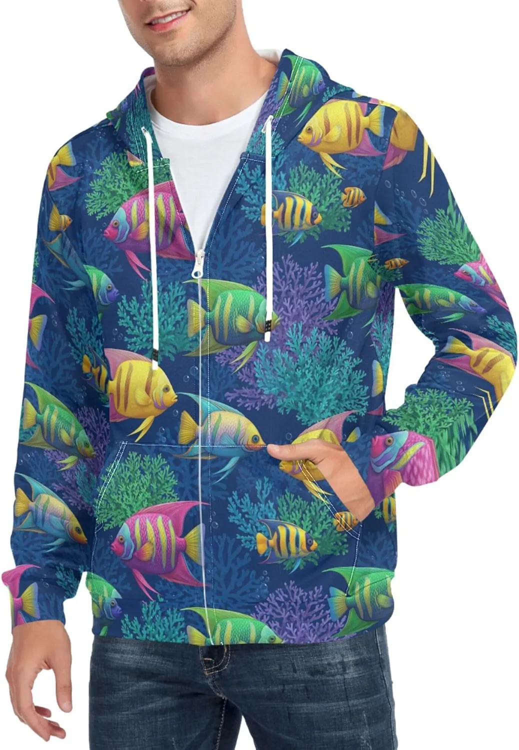 Мужская толстовка с полной молнией и принтом коралловых рыб CUPADA
Мужская толстовка с полной молнией и принтом коралловых рыб CUPADA