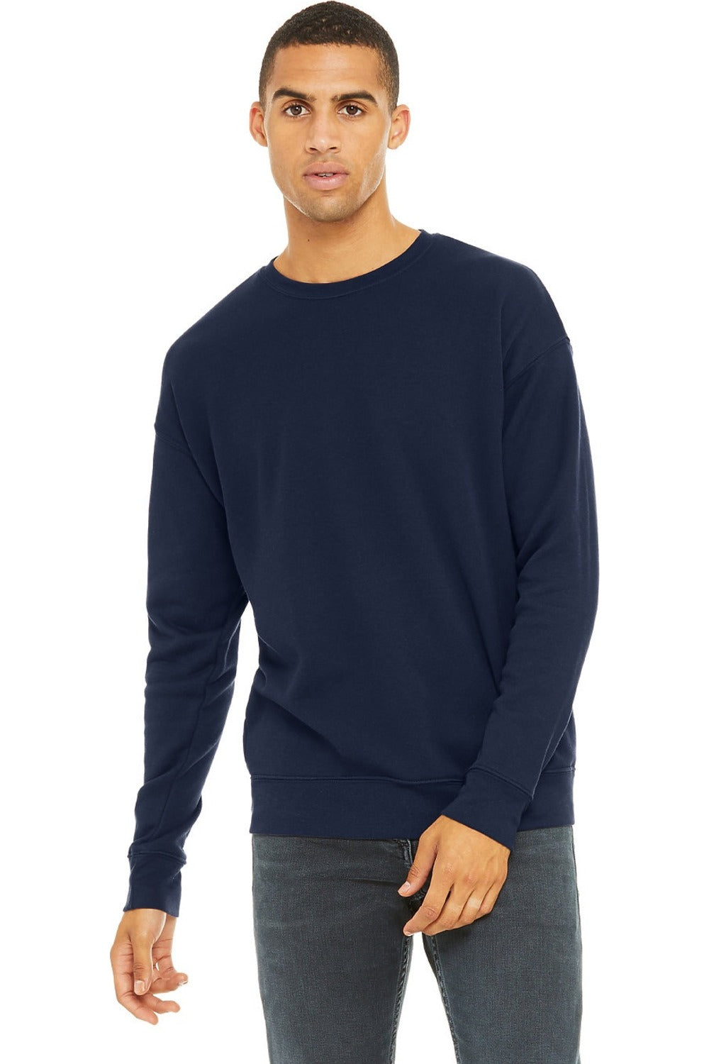 Толстовка унисекс для взрослых из флиса Bella + Canvas с заниженной линией плеч, темно-синий 
Толстовка унисекс для взрослых из флиса Bella + Canvas с заниженной линией плеч, темно-синий