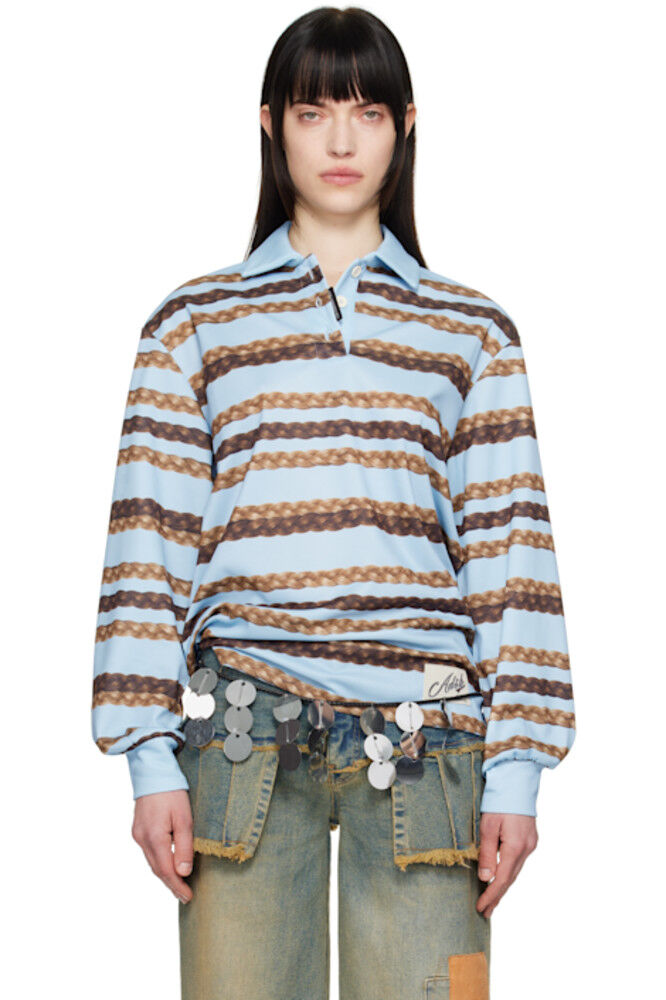 Синее поло с косичками и полосками Andersson Bell
Синее поло с косичками и полосками Andersson Bell