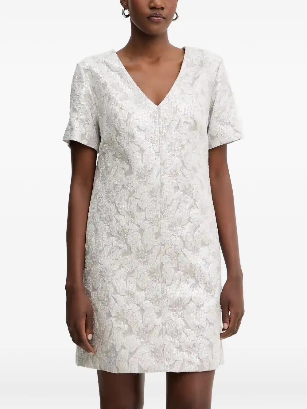 Мини-платье с цветочным принтом и V-образным вырезом Luisa Spagnoli, белый
Мини-платье с цветочным принтом и V-образным вырезом Luisa Spagnoli, белый