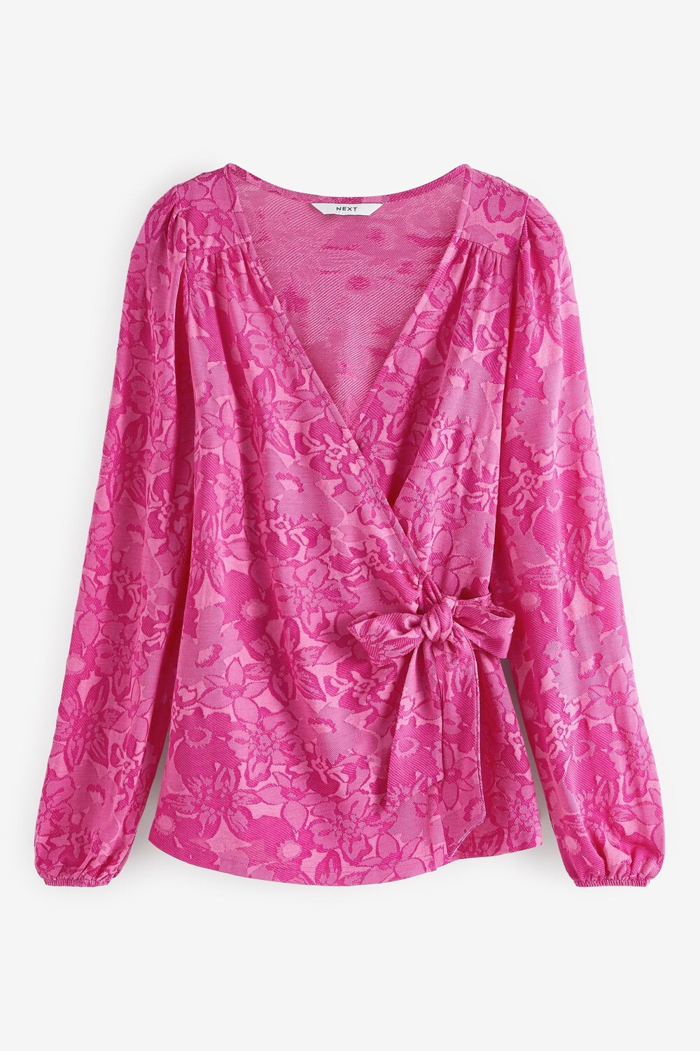 Жаккардовый топ длинными рукавами и завязками Next, розовый 
Жаккардовый топ длинными рукавами и завязками Next, розовый