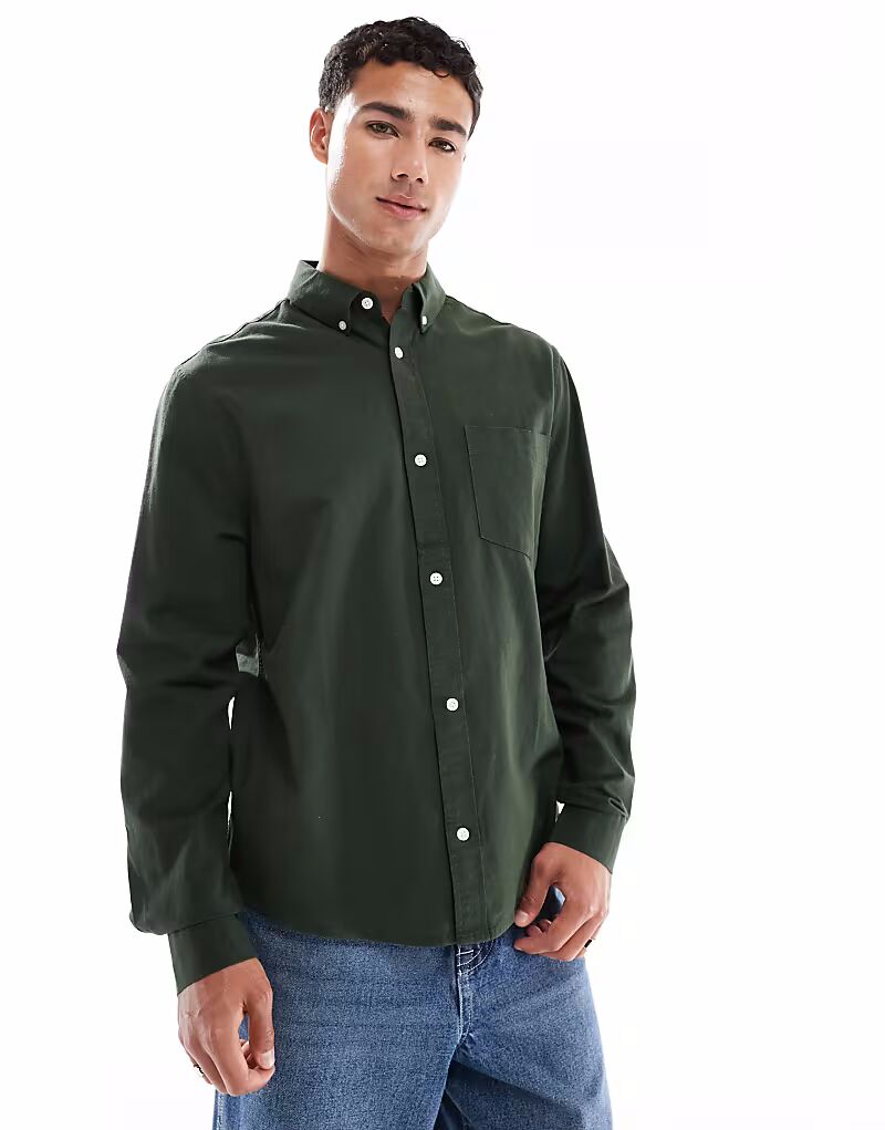 Рубашка оксфорд ASOS DESIGN обычного темно-зеленого цвета
Рубашка оксфорд ASOS DESIGN обычного темно-зеленого цвета