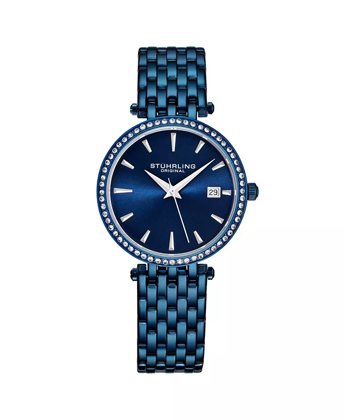 Женские наручные часы со стальным браслетом, синие, 40 мм Stuhrling, синий 
Женские наручные часы со стальным браслетом, синие, 40 мм Stuhrling, синий